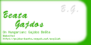beata gajdos business card